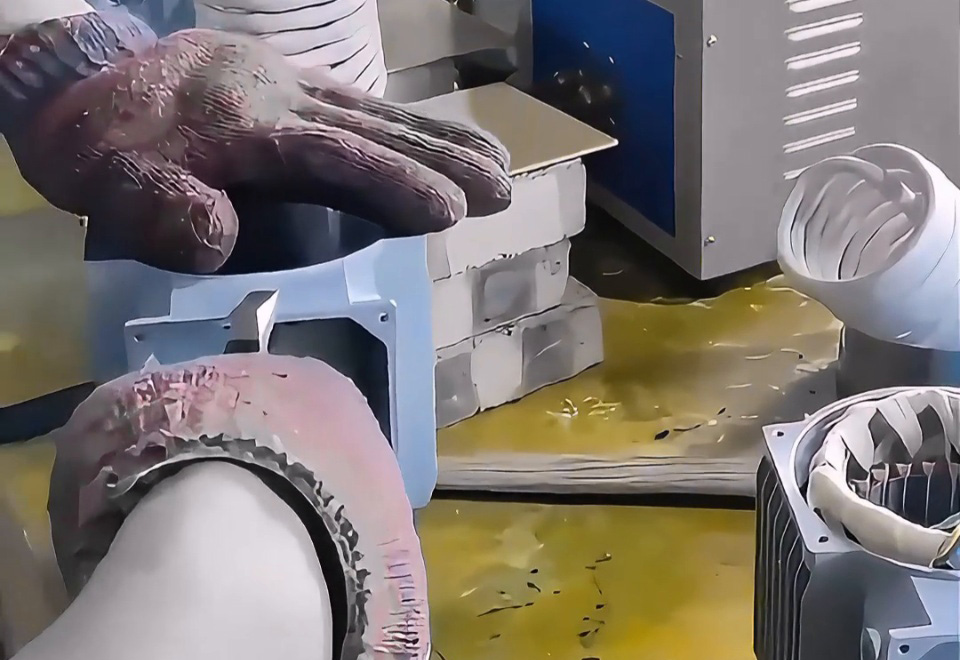 電機(jī)鋁殼熱裝配現(xiàn)場直擊 海拓高頻機(jī)助力高效生產(chǎn)