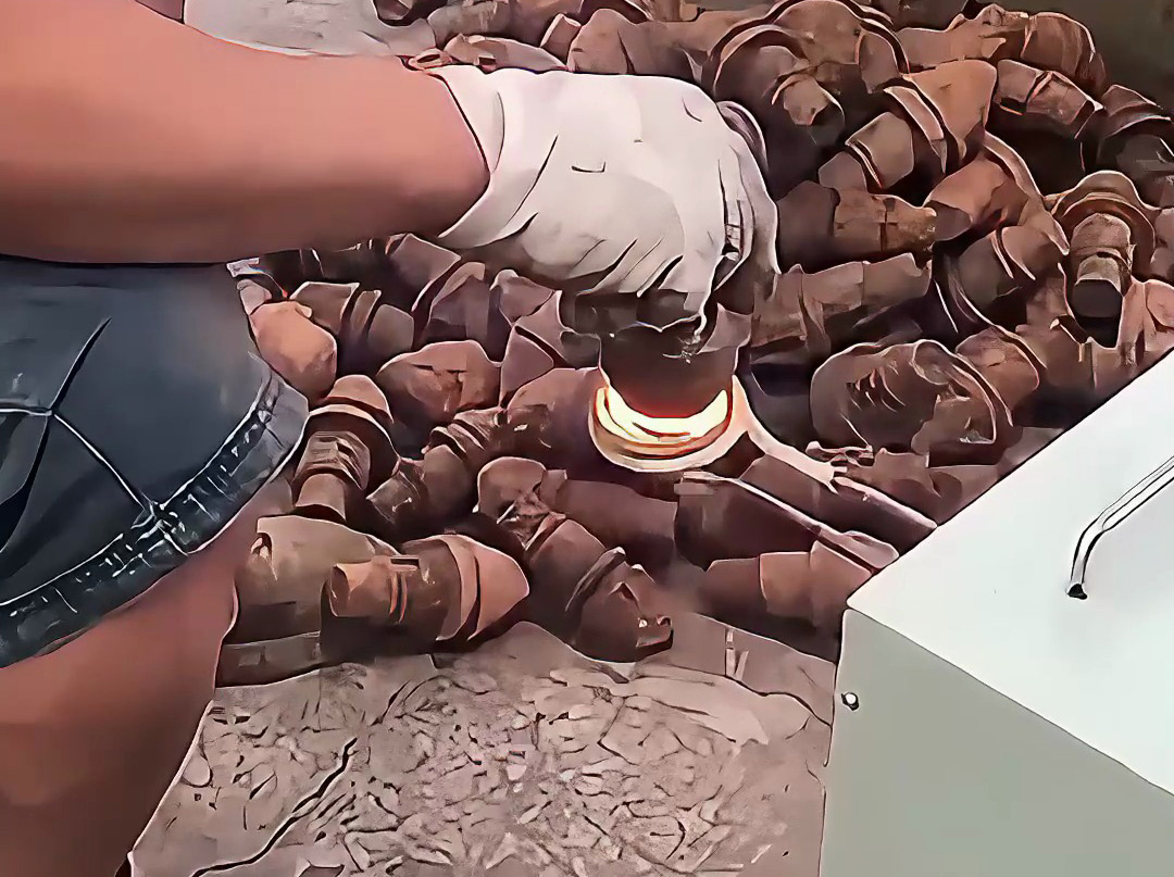 用高頻加熱就熱拆取鉆頭鋸片上面的鎢鋼合金獲取更大利潤