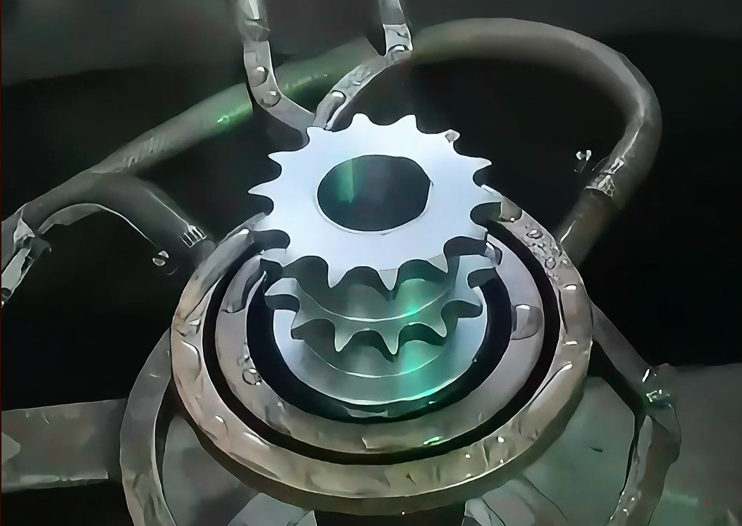 雙排輸送鏈輪淬火總怕變形？高頻淬火設備用上下分段技術破解難題